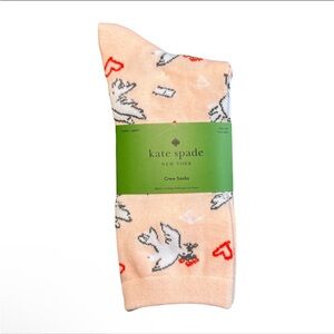 Kate Spade Red Socks with Black Spade Logo